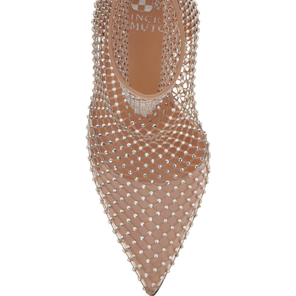 Vince Camuto Rhinestone Fishnet Pointy Toe Bootie - Picture 10 of 12
